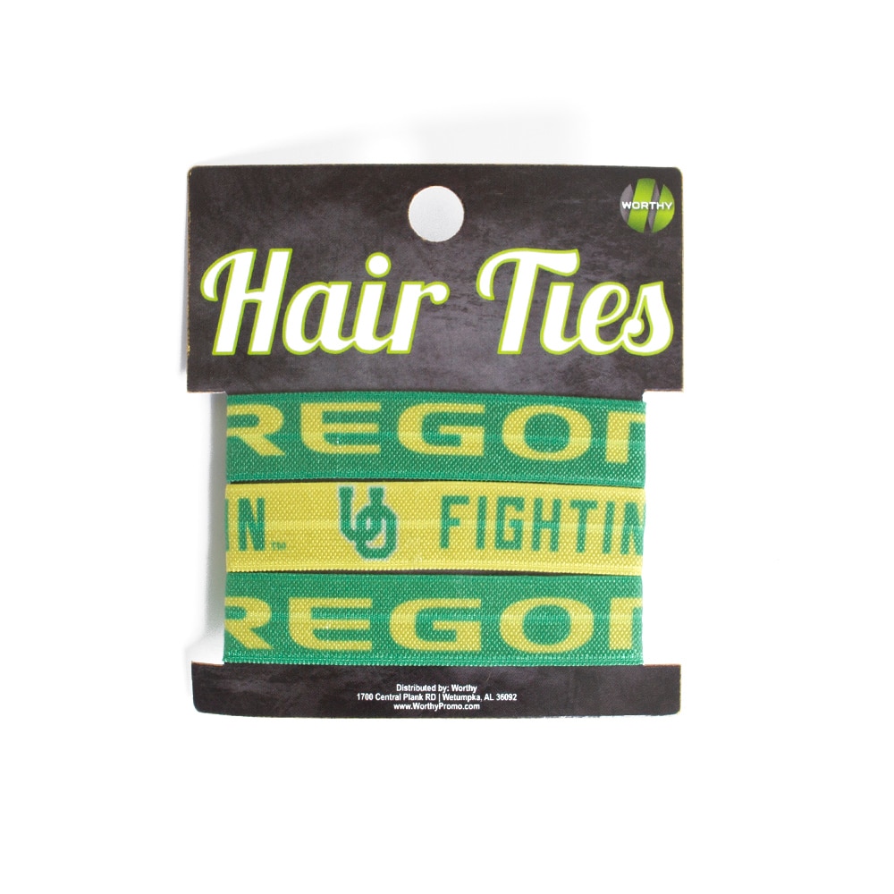 Classic Oregon O, Green, Hair Care, Accessories, Unisex, Football, Jardine, 3 Pack, 2 Green/1 Yellow, Hair tie, 754266